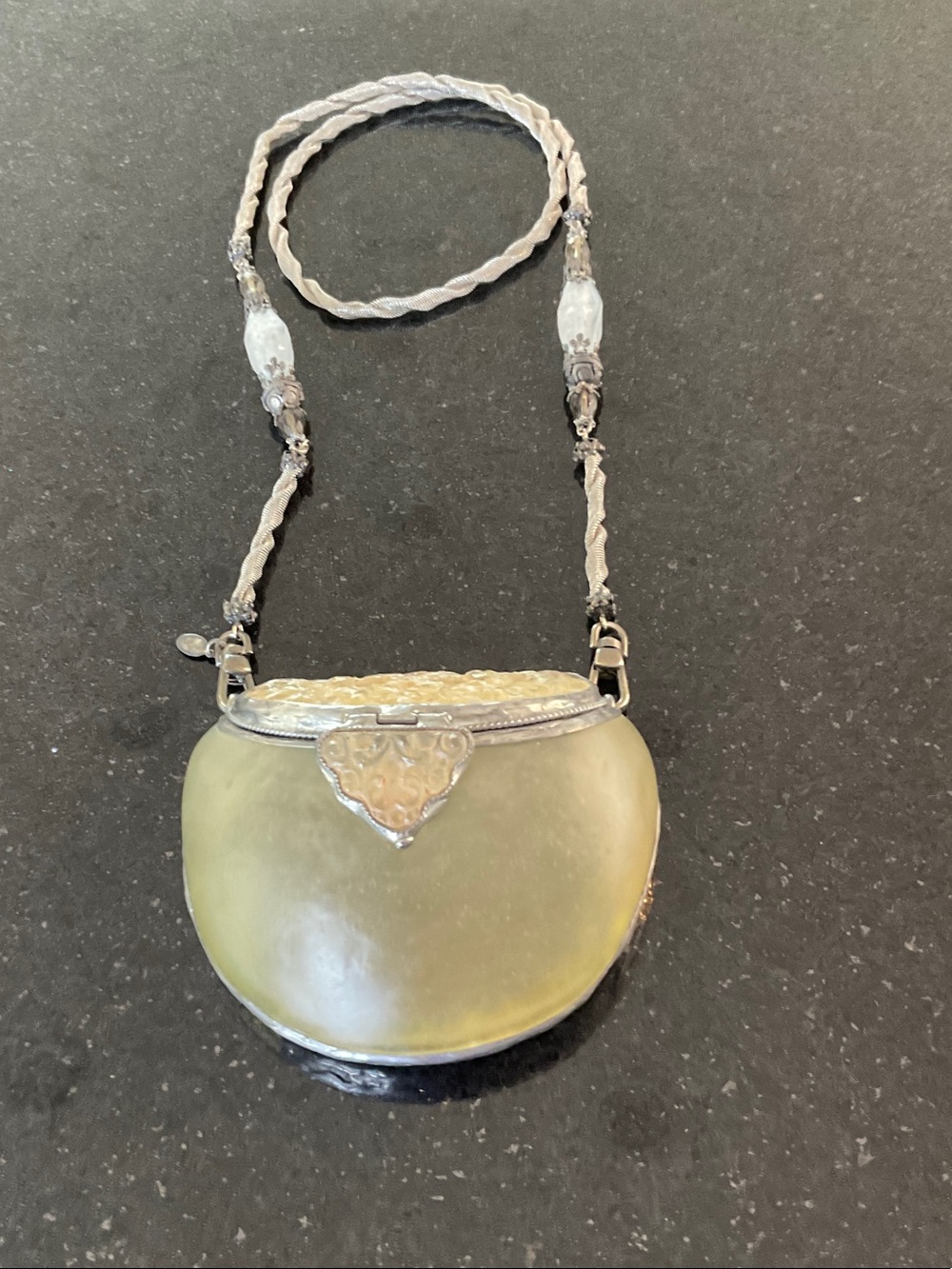 MAya Evangelistic vintage handmade resin collectors clutch